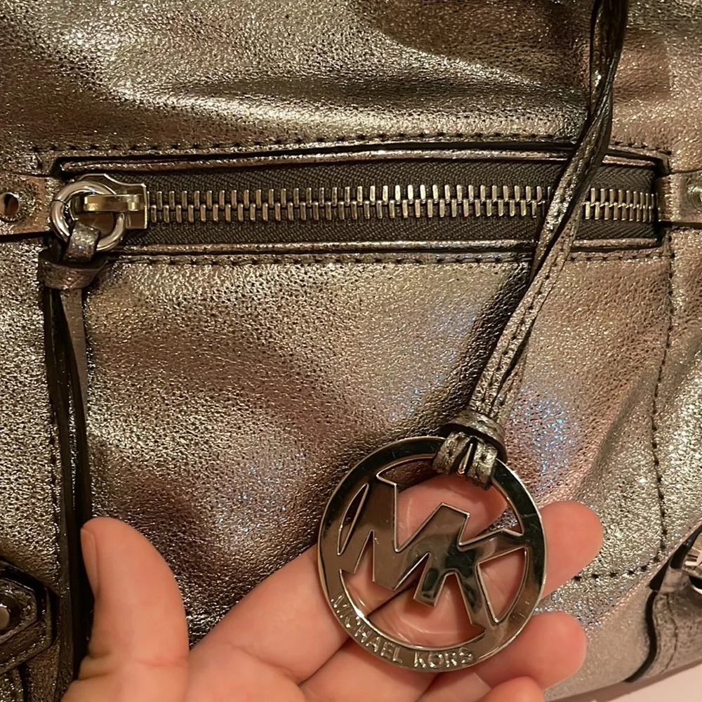 Michael by Michael Kors Silver Soft Leather Satchel - Picture 3 of 10